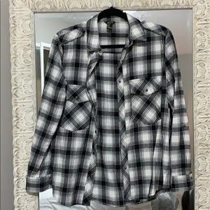 Black + White Flannel Shirt